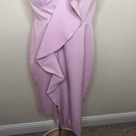 Lavish Alice One Shoulder Ruffled Corset Dress Cocktail Party - Picture 5 of 11